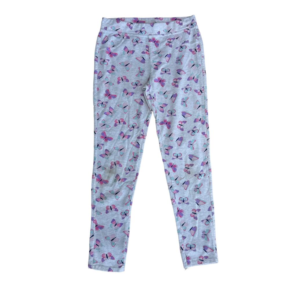 Colette Lilly Girls Pink Butterfly Print Elastic Waist Pullon Leggings M (10/12)